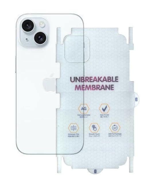 Crixus® unbreakable Membrane Back protection for Apple iPhone 15